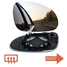 For VW Golf 5 MK5 03-08 Right Driver Side Wing Mirror Glass Heated Convex Upper
