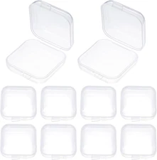 10Pcs Ear Plug Case, Mini Plastic Earplug Containers, 1.8Mm Square Box with Hing