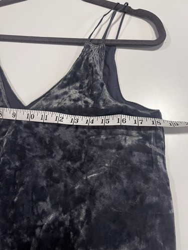 Aerie Layered Double Strap Crushed Velvet Subtle Cropped Tank Gray/Blue Size S - Picture 6 of 9