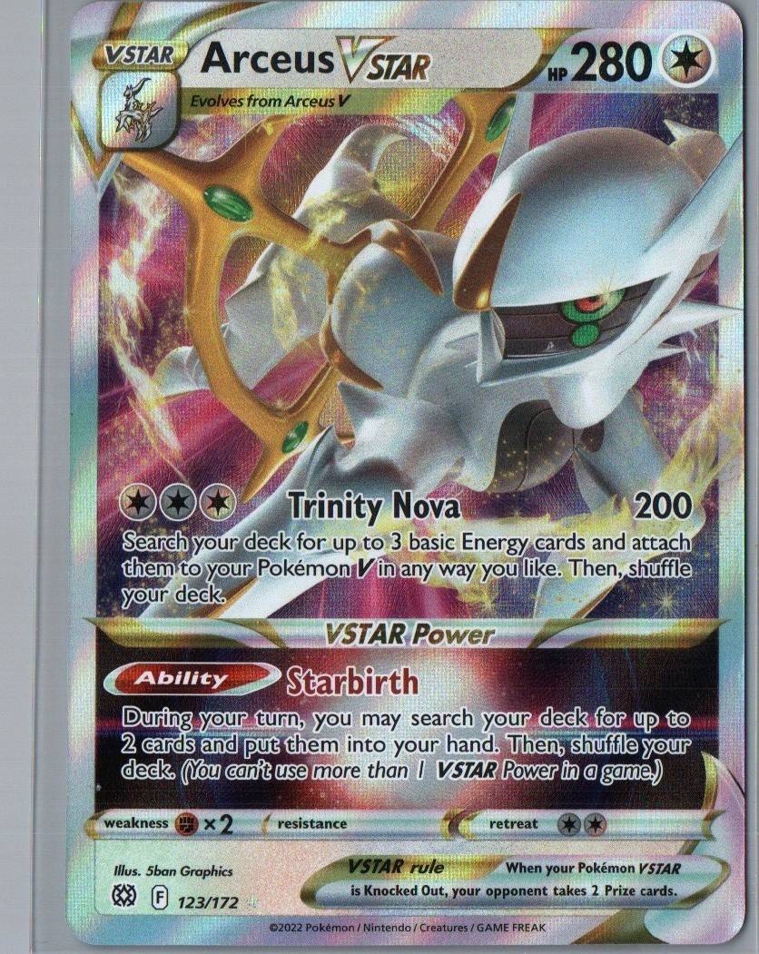 Arceus VSTAR 123/172 Holo VSTAR Rare Brilliant Stars Pokemon Near Mint