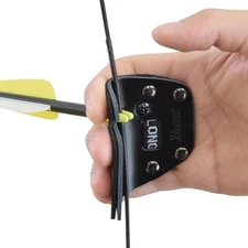 Archery Finger Tab Shooting Tabs Saver Protect Guard Cow Leather black 