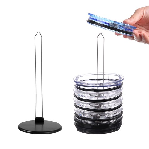 Tumbler Lid Organizer Space Saving Cup Lid Storage Rack For Home - Picture 7 of 12