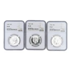 3 1964-P KENNEDY US MINT 50C HALF DOLLARS 90% SILVER NGC GRADED PF68, PF69