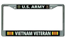 U.s. Army Vietnam Veteran Chrome License Plate Frame