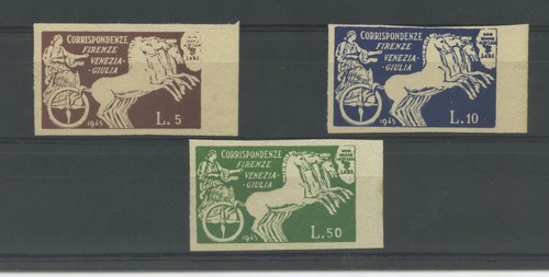 RSI E LUOGOTENENZA 1945 S.A.B.E. 3V. 3 ** LUSSO CERT. - Picture 1 of 1