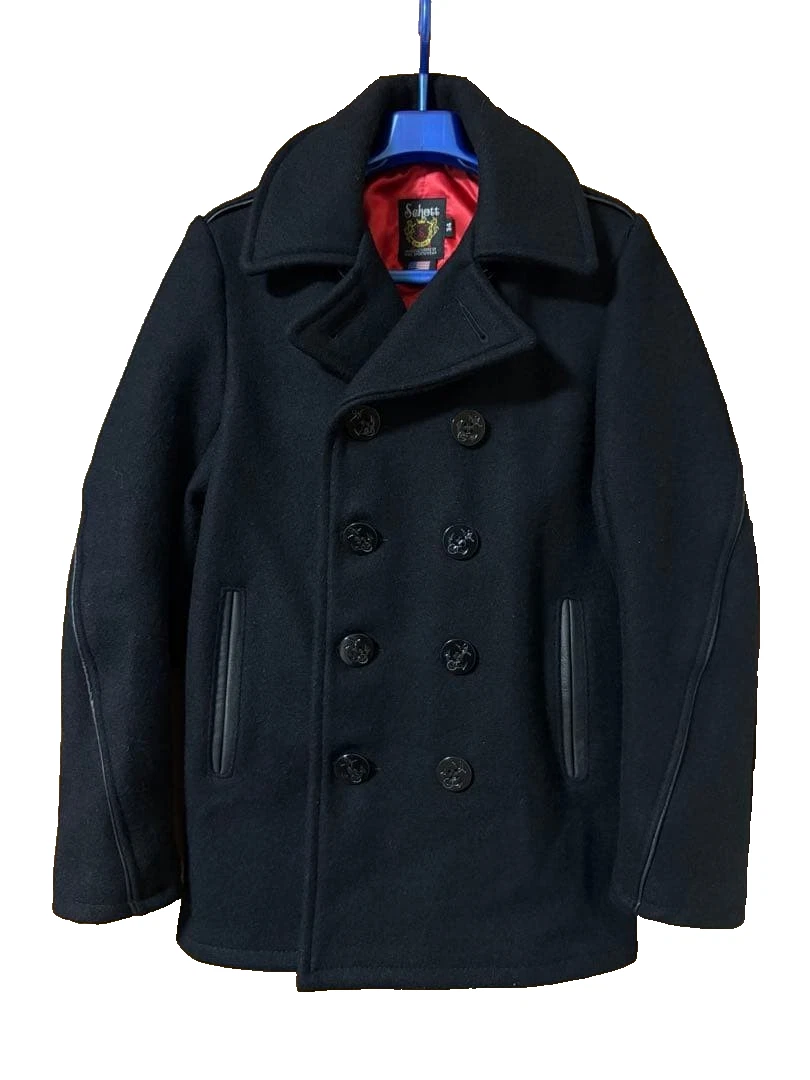 Leather Outer Shell Coats, Jackets & Vests Pea Coat for Men for