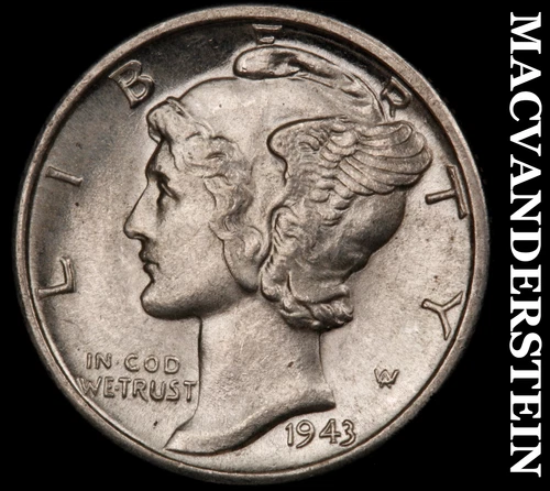 1943-D Mercury Dime- Choice Gem Brilliant Uncirculated++++ Luster #i9393