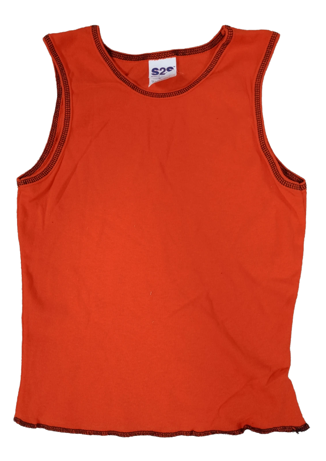 S2S Sports To School Girls Tank Top Size L Blank Orange Sleeveless 100% Cotton