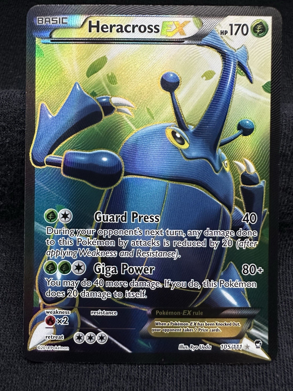 Heracross-EX - 105/111 - Full Art Ultra Rare LP, Pokemon Card Furious Fists