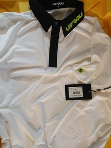 New LIV Logo Golf Gc Club League Contrast White Neon Yellow Polo Shirt Medium M