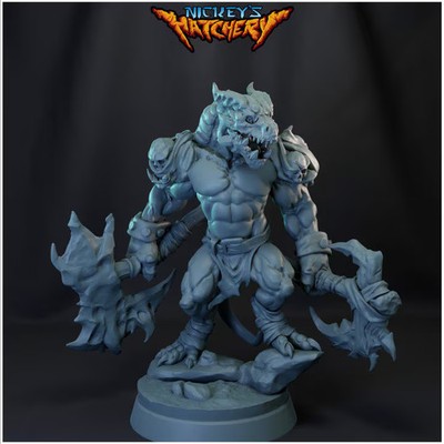 Dragonborn barbarian miniature | Fantasy Miniature | DnD miniatures | DND | 