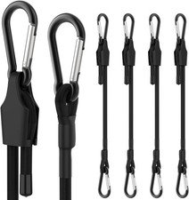 12 Inch Adjustable Bungee Cords with Carabiner Hooks, 4 Pack Heavy Duty Outdoor