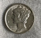 1941 !!Brilliant Uncirculated!! Mercury SILVER Dime !!!FULL BANDS!!! FREE S&H