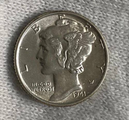 1941 !!Brilliant Uncirculated!! Mercury SILVER Dime !!!FULL BANDS!!! FREE S&H