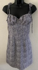 SHEIN Slip Dress Size 2 (XS) Knotted Shoulder Ruched Bust Ditsy Floral Cami Blue