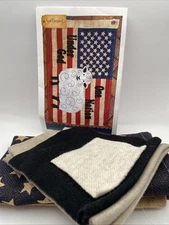 Sew Cherished One Nation Wool & Burlap Flag Wall Hanging Quilting Kit NEW