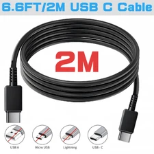 Universal USB C to USB C Cable 2M/6.6FT Type C Fast Charging Cable for Samsung