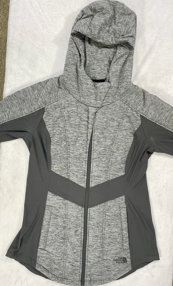 Chaqueta para mujer The North Face M Pseudio cuello capucha aislante delgada con capucha gris Foto 2 de 4