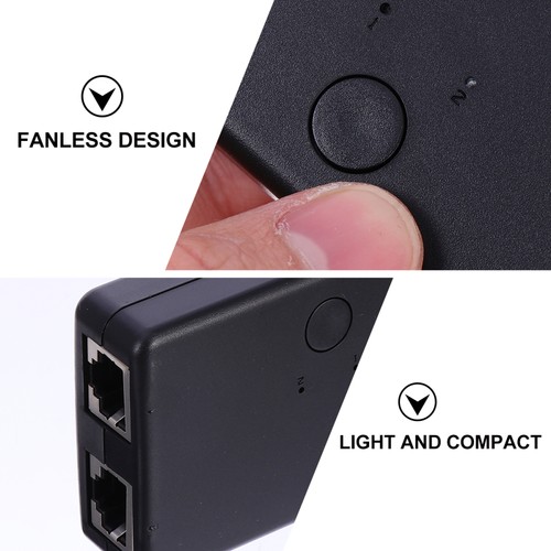 Powered Ethernet USB Network Office Travel Connector Dual Splitter - Zdjęcie 3 z 12