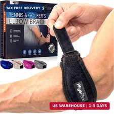 PhysFlex 2-Pack Elbow Brace for Men Women, Adjustable Tennis Golfer's Elbow