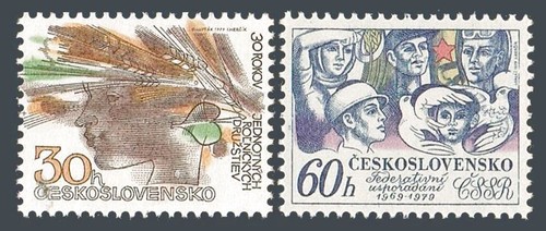 Czechoslovakia 2219-2220 blocks/4,MNH.Mi 2486-2287. Federations.1979. - Picture 1 of 1