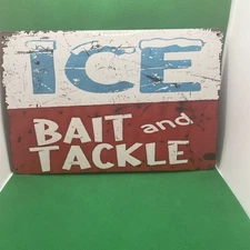 Ice-Bait & Tackle-Metal Sign For Bar/Garage/Man Cave/Game Room