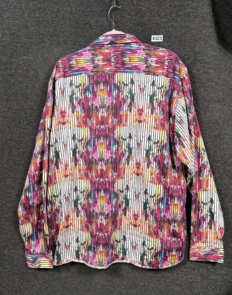 Au Noir Arienzo Button Down Semi-Fitted Shirt Mens Size 9 US 5XL Multicolor - Image 2 of 4