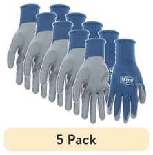 (5 pack) New Popularity,Expert Gardener Blue Nitrile Sustainable Gloves Medium