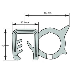 Guarnizione in gomma per vetro trattore Fiat, New Holland, Case-IH, Ford, Same,