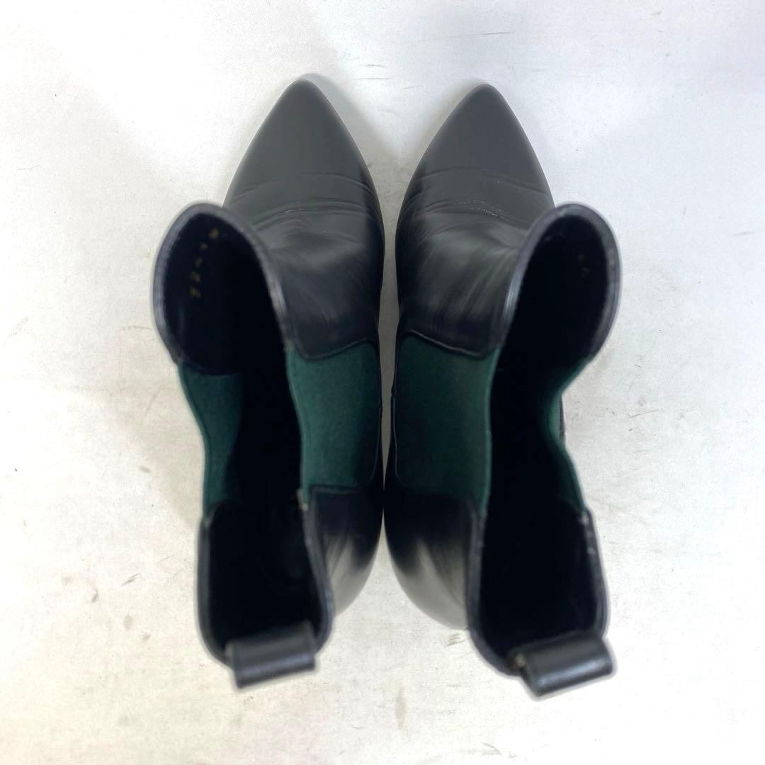 Gucci Side Gore Boots Black X Green Leather Size 34 US About4 For Women thumbnail 6