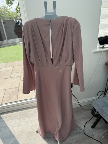 V by Very Fluted Sleeve Column Midi Dress - Pink Size 14 - Picture 5 of 7
