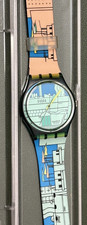 IN ORIGINAL BOX Vintage 1990 Swatch Watch Metroscape Model GN109