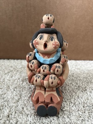 Native Am. 10 Children Storyteller, Artist  C Sando'' Jemez Pueblo Pottery Signed