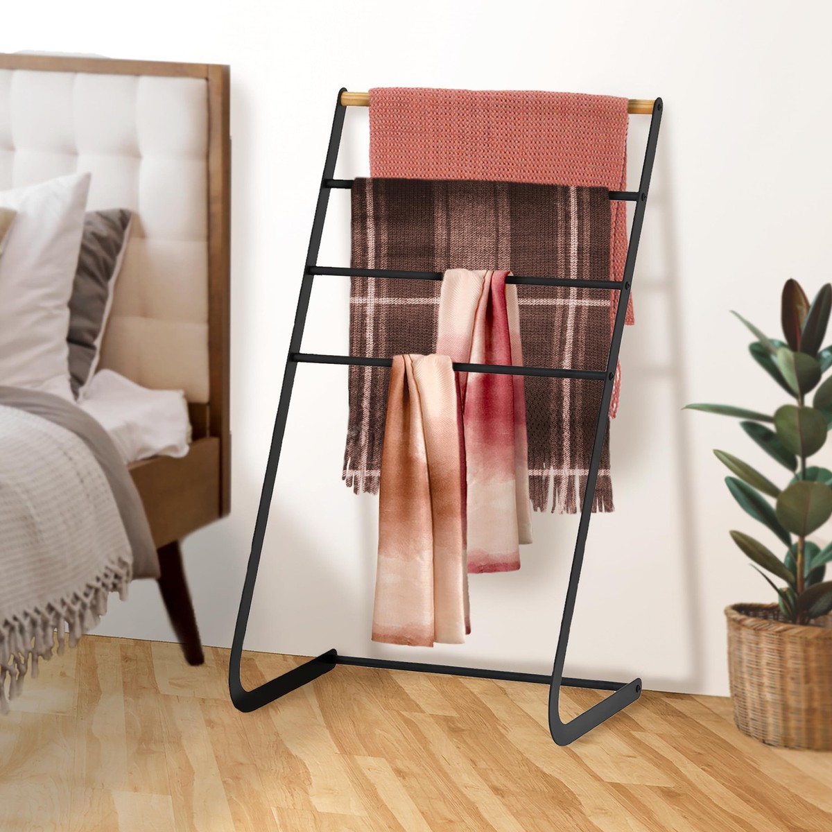 Free Standing Towel Rack Wooden Ladder Best Standing Towel