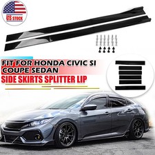 Fits Honda Civic Si Exlx 78.7 Side Skirts Extensions Splitter Lip Gloss Black Fits Honda Civic Si Exlx 78.7 Side Skirts Extensions Splitter Lip Gloss Black