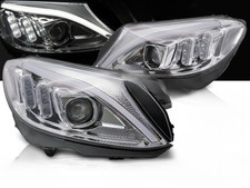 Scheinwerfer Set mit LED Tagfahrlicht für Mercedes C Klasse W205 2014-2018 chrom