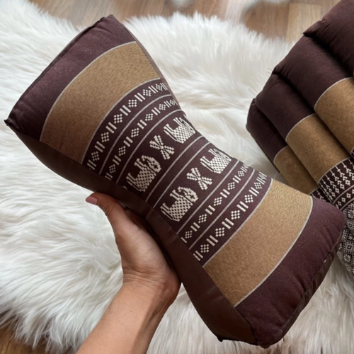 Cuscino tailandese a forma di osso cuscino collo kapok biologico massaggio yoga relax supporto - Foto 5 di 8