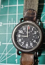 Swiss Army Cavalry Gun Metal Quartz For Watch Parts Or Repair Only