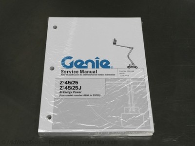 Terex Genie Z-45, Z-25, Z-25J Bi-Energy Power Boom Lift Service Manual Shop Book