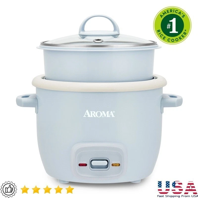 4-Cup Small Rice Cooker W/ Steamer Nonstick Ceramic Automatic Warm Mode New