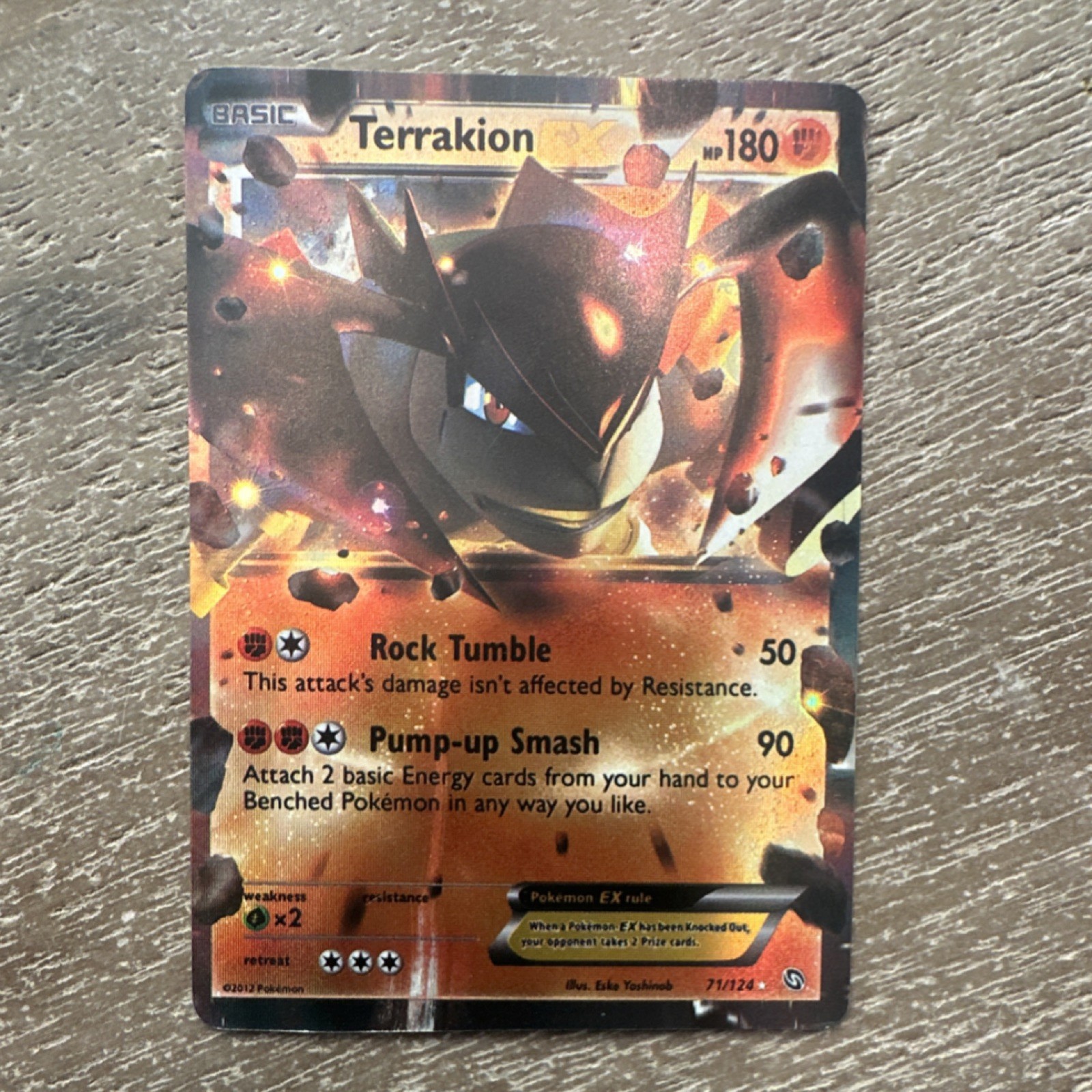 Pokémon Terrakion EX Ultra Rare Holo 71/124 Dragons Exalted Basic 180 HP