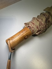 Oscar De La Renta Umbrella/ Parasol Shaw Co. 1980 Foldable 16" Tan Color