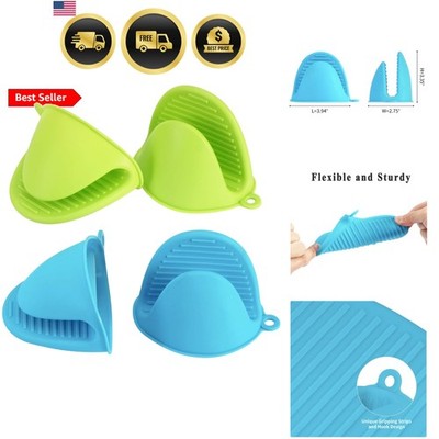 4PCS Silicone Oven Mitts Heat Resistant, Silicone Potholders for Kitchen, Min...