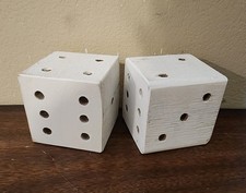 Handcrafted Wooden Dice Pair. 3 1/2 Inch Square Wood Dice Decor made from Cedar
