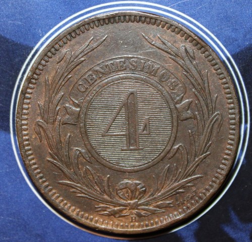 Uruguay 4 Centesimos 1869H [[[T661