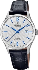 Montre FESTINA Homme Swiss Fabriqué Au F20007/2 Sphère Argenté Avec Numéro Bleu