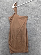 PrettyLittleThing Dress Womens 6 Ribbed Asymmetric Neck Bodycon Mini Cocktail Pa