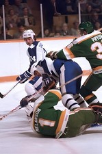  HOCKEY PHOTO PRINT NHL  Dan Daoust and Rick Vaive TORONTO VS MINNESOTA MALENCON
