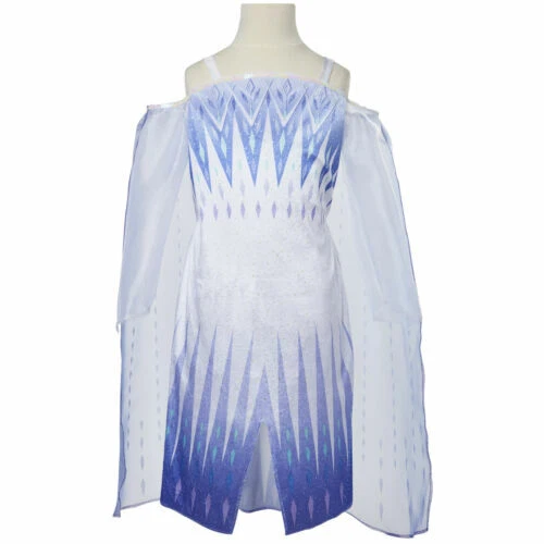 NUEVO CON ETIQUETAS~ Tallas 4-6X Disney Frozen 2 Elsa Dress Up, la Reina de las Nieves Elsa Disfraz Blanco Foto 2 de 4