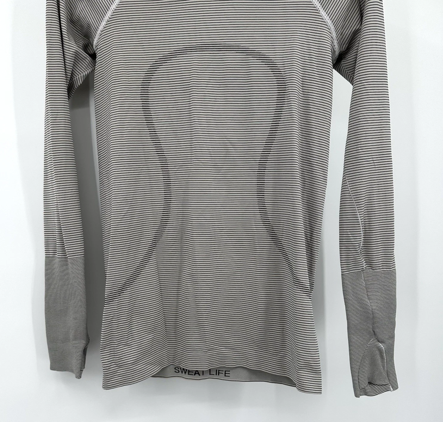 lululemon long sleeve swiftly tech yoga workout gym striped crewneck shirt